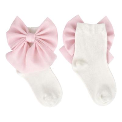Picture of Caramelo Kids Girls Tulle Bow Ankle Socks - Ivory Pink
