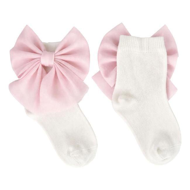 Picture of Caramelo Kids Girls Tulle Bow Ankle Socks - Ivory Pink