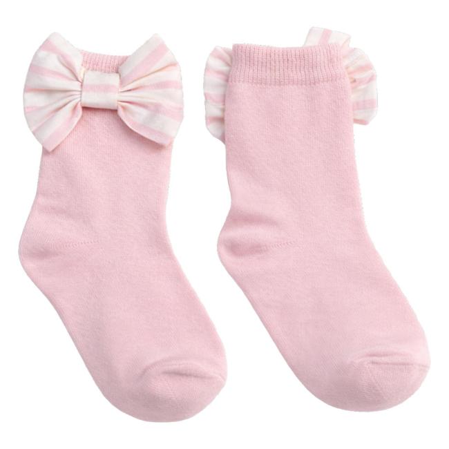 Picture of Caramelo Kids Girls Stripe Bow Ankle Socks - Pink
