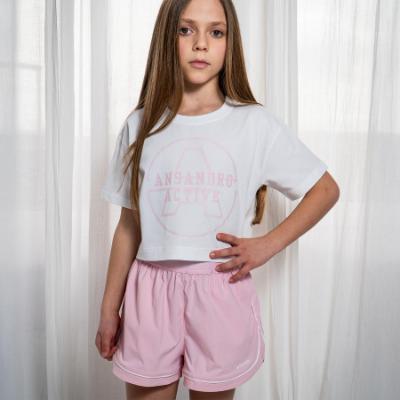 Picture of Ansandro Kids Activewear Cropped Tee & Shorts Set - Blush