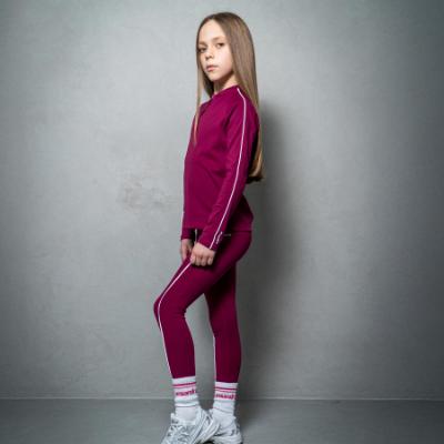 Picture of Ansandro Kids Activewear 3/4 Zip Fitted Layer - Raspberry