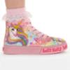 Picture of Lelli Kelly Unicorn Rainbow Beaded Mid Canvas Boot With Inside Zip - Pink Fantasy