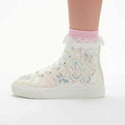 Picture of Lelli Kelly Emerald Mid Boot Beaded Butterfly Flat Glitter - White