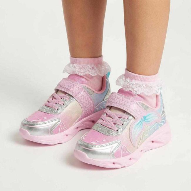Picture of Lelli Kelly Easy On Mariel Mermaid Trainer With Lights - Pink Multi