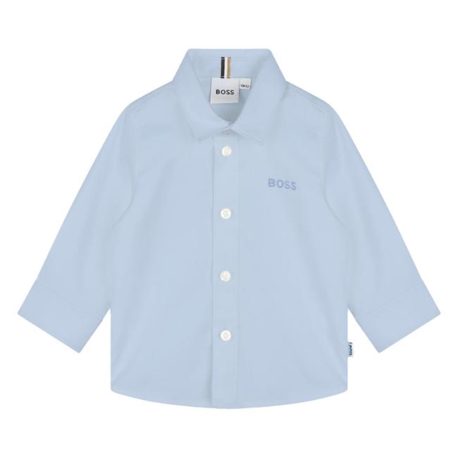 Picture of BOSS Toddler Boys Mini Me Long Sleeve Shirt - Pale Blue