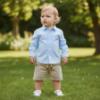 Picture of BOSS Toddler Boys Mini Me Long Sleeve Shirt - Pale Blue