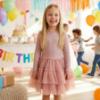 Picture of Jamiks Kids Girls Solka Tulle Dress - Dark Pink