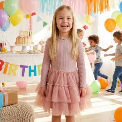 Picture of Jamiks Kids Girls Solka Tulle Dress - Dark Pink