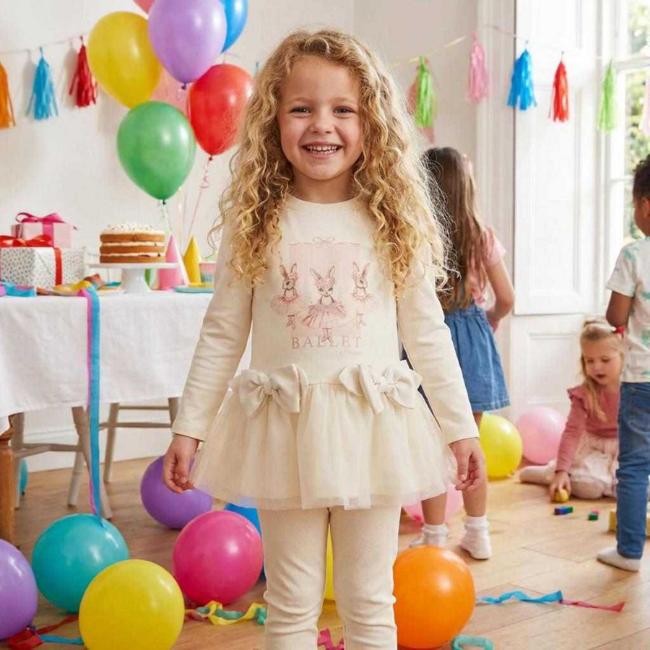 Picture of Jamiks Kids Girls Tamay Ballerina Tunic & Legging Set  - Ivory Pink