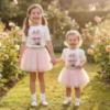 Picture of Jamiks Kids Girls Amata Love Bunny Top & Tulle Skirt Set X 2 - Ivory Pink