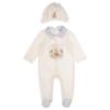 Picture of Jamiks Kids Baby Boys Bubuva Babygrow Hat Swaddle Set X 3 - Ivory Pale Blue