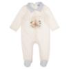 Picture of Jamiks Kids Baby Boys Bubuva Babygrow Hat Swaddle Set X 3 - Ivory Pale Blue