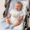 Picture of Jamiks Kids Baby Boys Bubuva Romper - Ivory Pale Blue