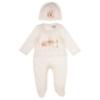 Picture of Jamiks Kids Baby Girls Hanne Babygrow Hat Ruffle Swaddle Set X 3 - Ivory Pale Pink