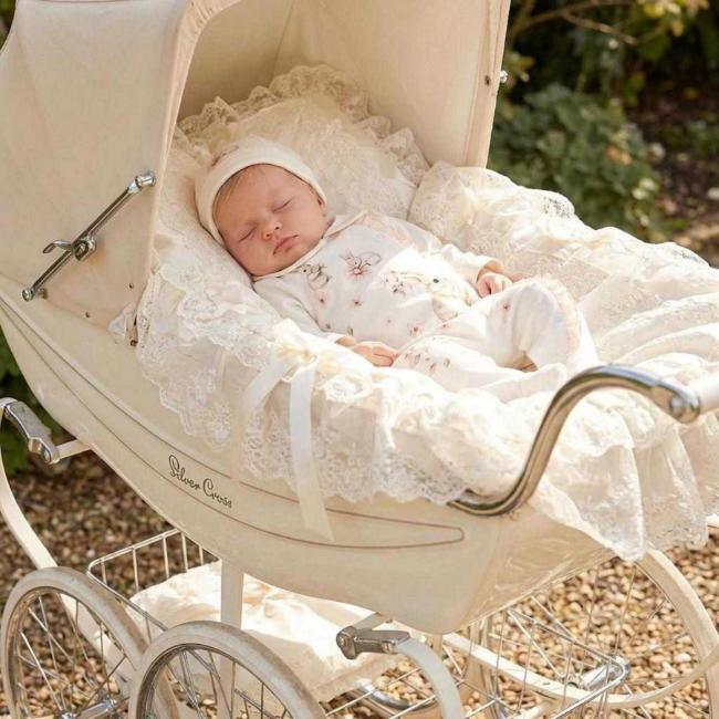 Picture of Jamiks Kids Baby Girls Kelma Ruffle Babygrow Hat Ruffle Swaddle Set X 3 - Ivory Pale Peach