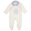 Picture of Jamiks Kids Baby Boys Tahir Babygrow Hat Swaddle Set X 3 - Ivory Pale Blue