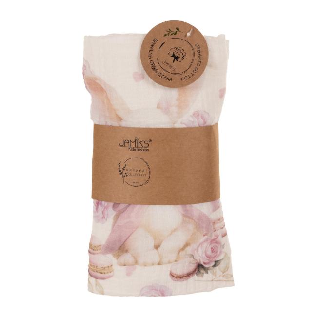 Picture of Jamiks Kids Baby Girls Snoffi Organic Muslin Gift Set X 2 - Ivory Pink