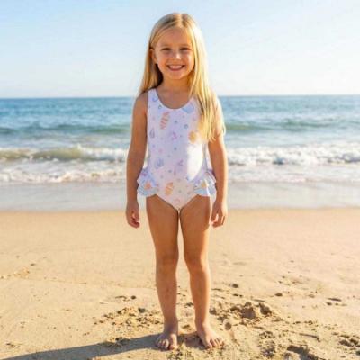 Picture of Meia Pata Girls Seashells Bahamas Ruffle Swimsuit - Pastel Multi