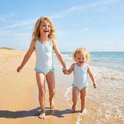 Picture of Meia Pata Girls Stripes Mint St. Maarten  Swimsuit - Mint Green