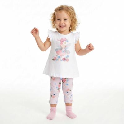 Picture of Monnalisa Bebe Girls Rose Garden Fairy Top & Leggings Set X 2 - Ivory Pink