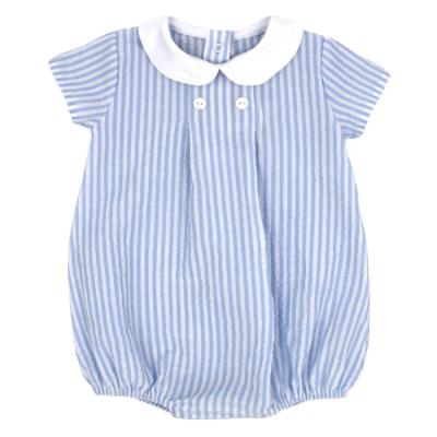 Picture of Rapife Summer Baby Boys Seersucker Romper - Sky Blue