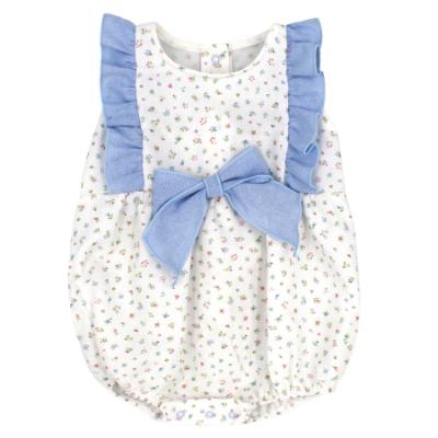 Picture of Rapife Summer Baby Girls Floral Ruffle Romper - Sky Blue