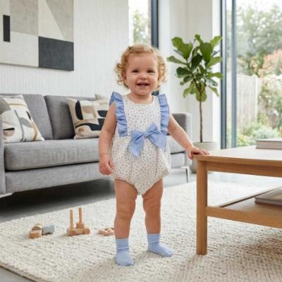 Picture of Rapife Summer Baby Girls Floral Ruffle Romper - Sky Blue