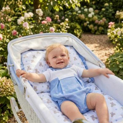 Picture of Rapife Summer Baby Boys Cotton Romper -  White Sky Blue