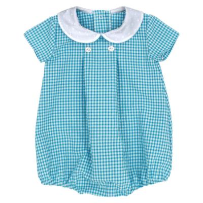 Picture of Rapife Summer Baby Boys Seersucker Romper - Turquoise Blue