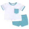 Picture of Rapife Summer Baby Boys Jersey Top & Seersucker Shorts Set X 2 - Turquoise Check