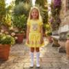 Picture of Giorgio Bambini Girls Diamante Bear Top Skirt & Hairband Set X 3 - Lemon