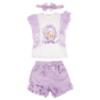 Picture of Giorgio Bambini Girls Ruffle Bear Top Ruffle Shorts & Hairband Set X 3 - White Lilac