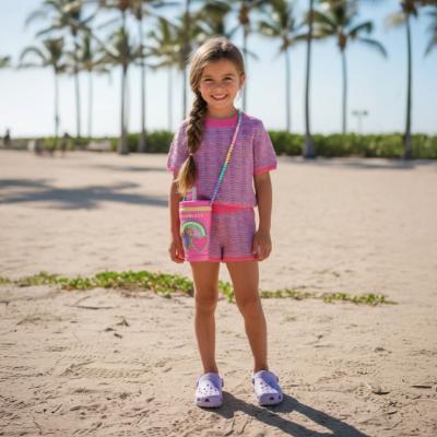 Picture of Billie Blush Girls Wave Knit Top & Shorts Set x 2 - Pink Lilac Multi
