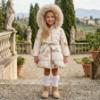 Picture of Bimbalo Girls Padded Coat with Exclusive Bow Print  - Beige