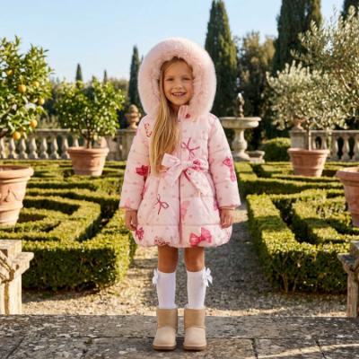 Picture of Bimbalo Girls Padded Coat with Exclusive Bow Print  - Pink