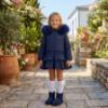 Picture of Bimbalo Girls Padded Coat with Detachable Trim - Navy Blue