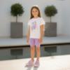 Picture of Mayoral Girls Summer Trainer Print Top & Cycling Shorts Set X 2 - White Lilac