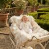 Picture of Bimbalo Baby Girls Velour Sleepsuit & Matching Blanket Set X 2 - Ivory Gold