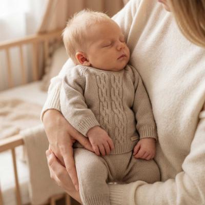 Picture of Rigola Baby Boys Imperial Chess Knitted Top & Legging Set X 2 - Beige