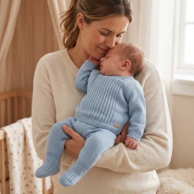 Picture of Rigola Baby Boys Pamper Blue Knitted Top & Legging Set X 2 - Blue