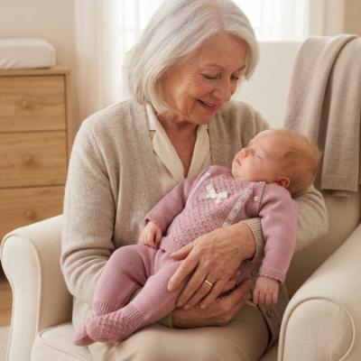 Picture of Rigola Baby Girls Winter Flowers Knitted Top & Legging Set X 2 - Dark Pink