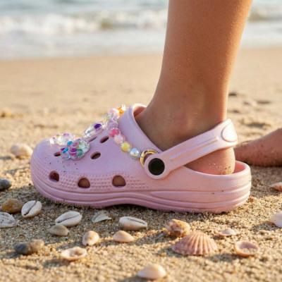 Picture of Lelli Kelly Easy On Melody Decorated Clog Sandal  - Pearlized Pink Multi