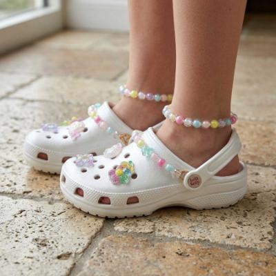 Picture of Lelli Kelly Easy On Melody Decorated Clog Sandal  - Pearlized White Multi