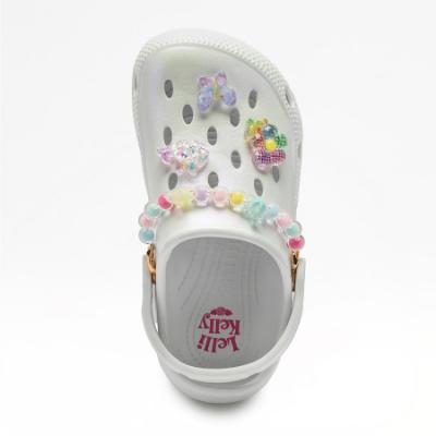 Picture of Lelli Kelly Easy On Melody Decorated Clog Sandal  - Pearlized White Multi