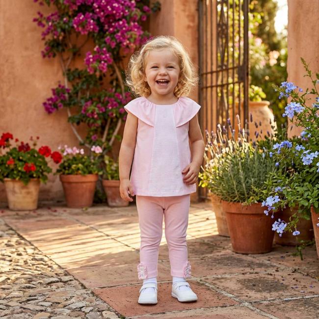 Picture of Tutto Piccolo Summer Girls Legging Set X 2 - Pink White