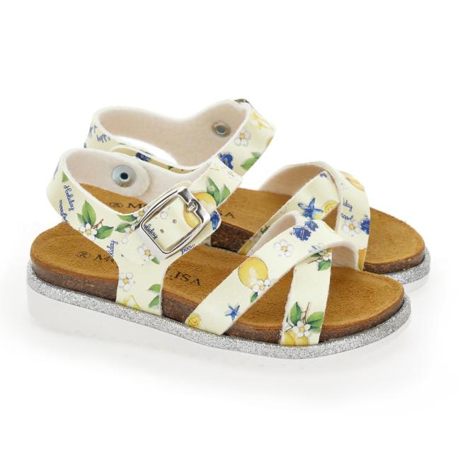 Picture of Monnalisa Girls Tinkerbell Sandal - White Yellow