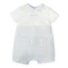 Picture of Tutto Piccolo Summer Boys Ribbed Romper - Pale Blue White