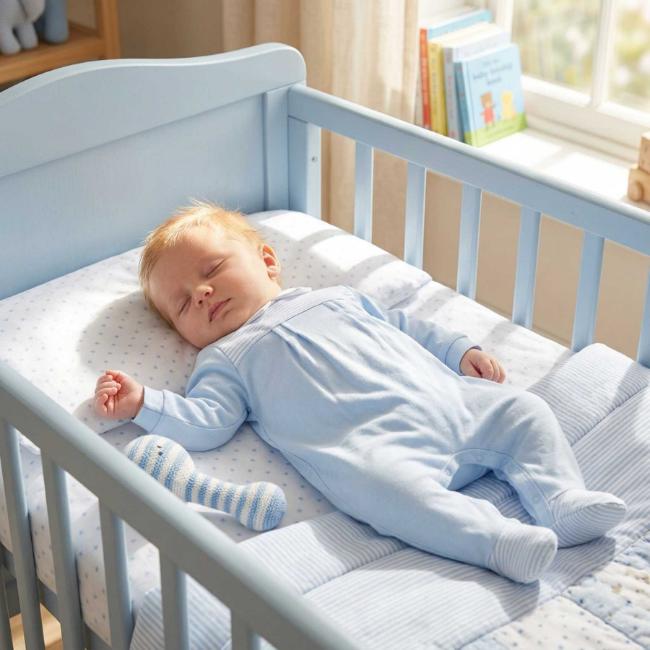 Picture of Tutto Piccolo Summer Baby Boys Gift Box Ribbed Babygrow - Pale Blue White