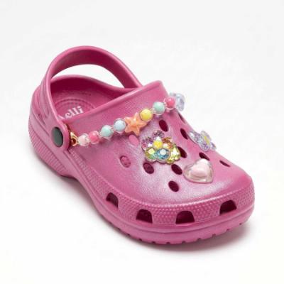 Picture of Lelli Kelly Easy On Melody Decorated Clog Sandal  - Pearlized Fuchsia Multi