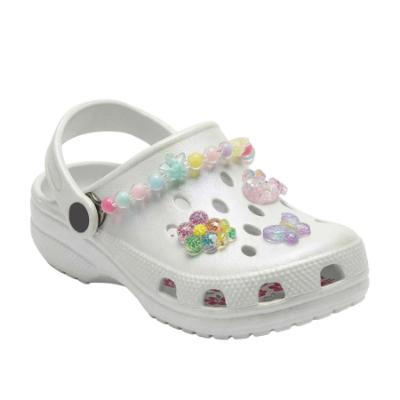 Picture of Lelli Kelly Easy On Melody Decorated Clog Sandal  - Pearlized White Multi